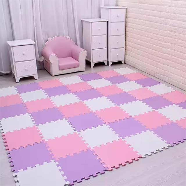 Styles Soft EVA Foam Play Mat – Baby & Kids Puzzle Rug in Black & White, 30x30x1cm