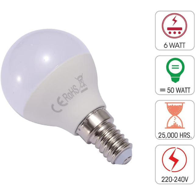 V-TAC LED Light Bulb E14 3.7W – 2700K Warm White, 560 Lumens, Non-Dimmable, SES Base