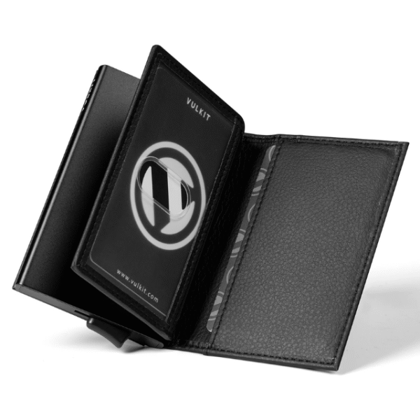 VULKIT VC205 Men's Card Holder Wallet – Slim Bifold with Double ID Window, Holds Up to 12 Cards