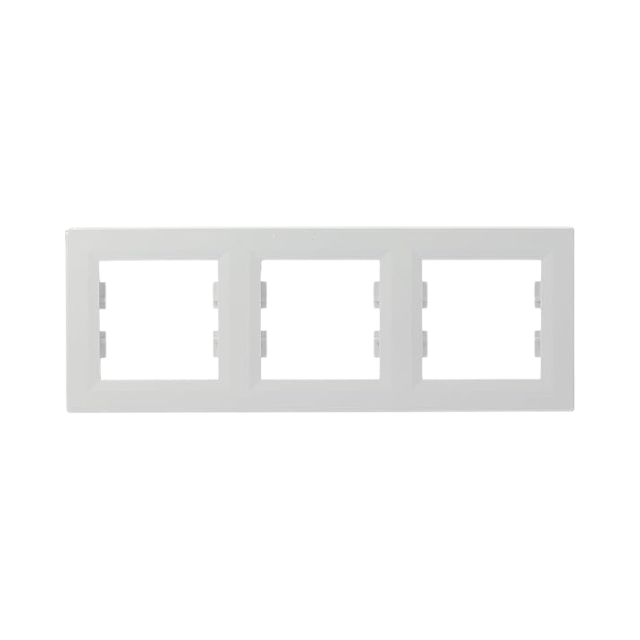 White 3-Gang Horizontal Frame – Schneider Electric Asfora EPH5800321D for Sockets and Switches