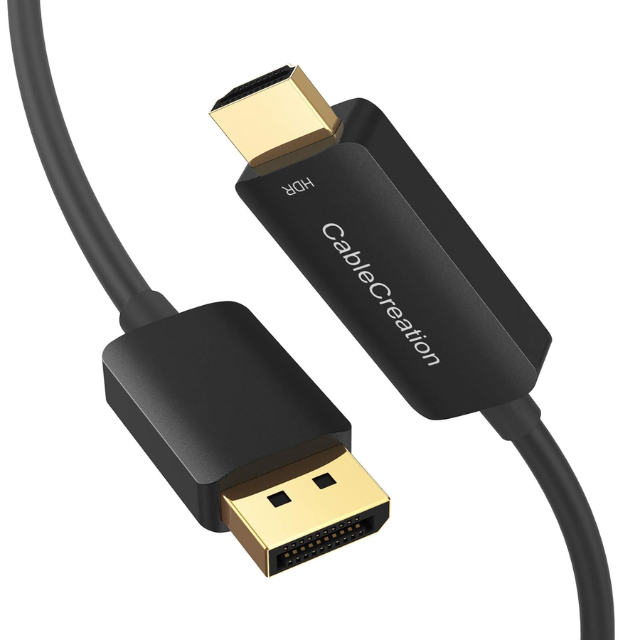 DisplayPort to HDMI Cable 8FT – DP 1.4 to HDMI Monitor Cable Supports 4K@60Hz, 2K@144Hz, 1080P@144Hz