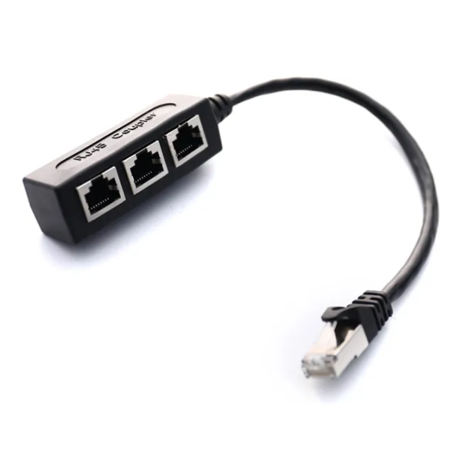 RJ45 Ethernet Splitter Adapter Cable – LAN Network Connector for Internet and Router Sharing